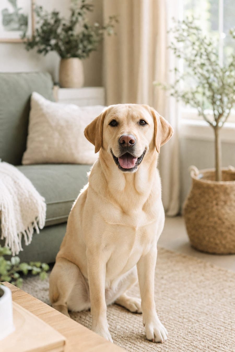Match, a yellow Labrador